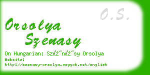 orsolya szenasy business card